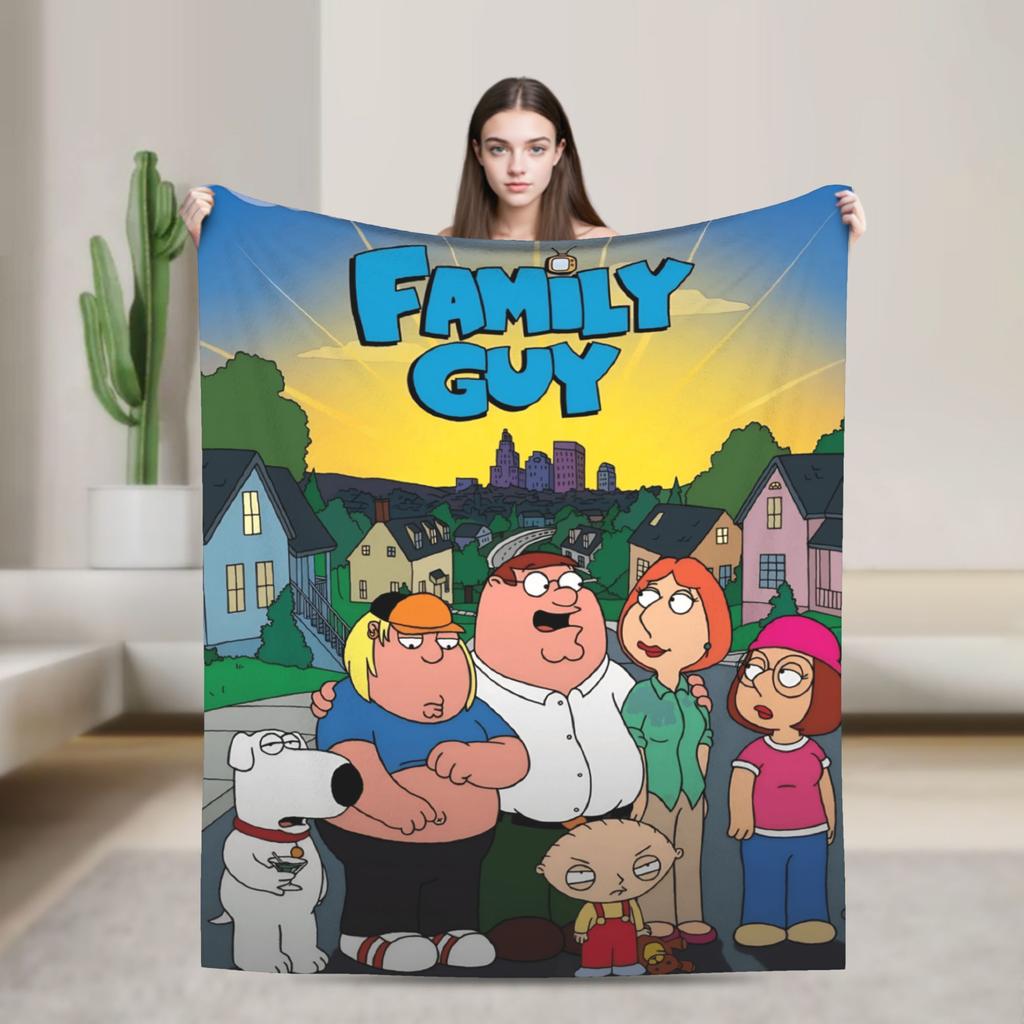 Peter Griffin Flannel Blanket Winter Soft Durable Throw Blanket for Boy Girl Bedroom Fluffy Bedspread Sofa Bed Cover