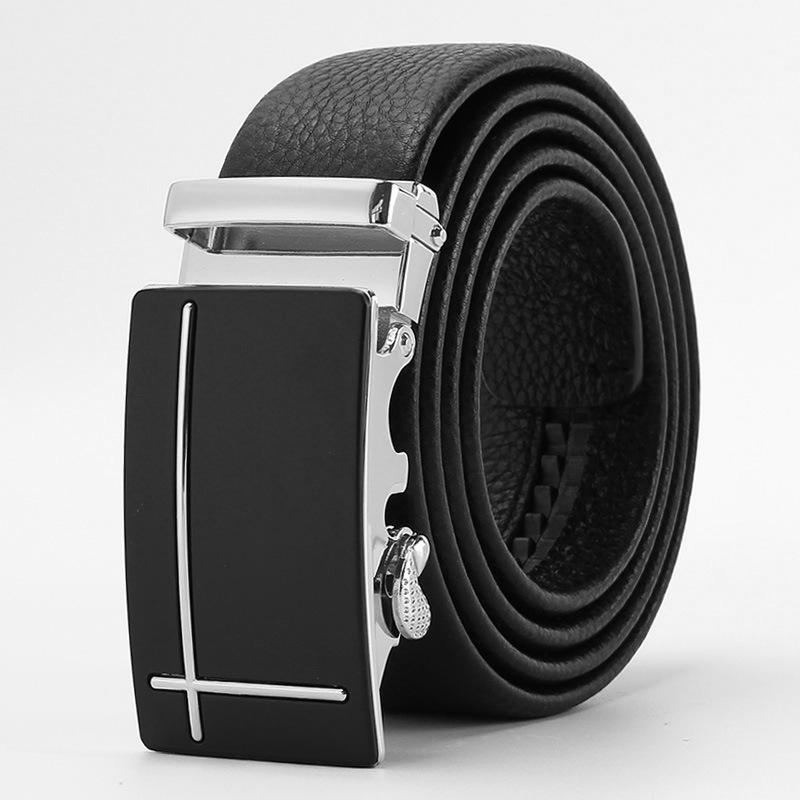 Men's Head Layer Leather Belt High End Automatic Buckle Belt Business Versatile Cowhide Belt