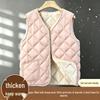 Women's 2025 Collarless Cotton Vest - Autumn/Winter Large Size Round Neck Waistcoat