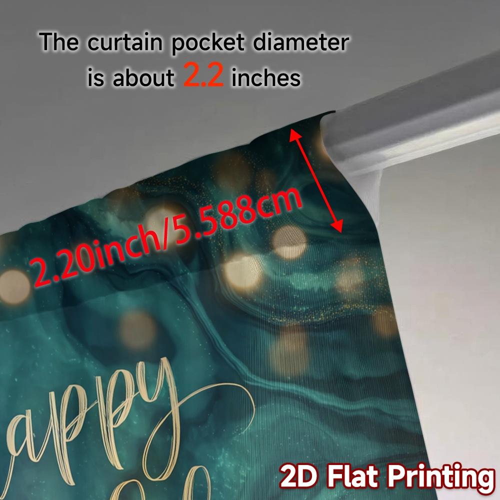 2pcs   2D FLAT PRINTING Curtains (Without Rod) Birthday Vibes Popular Creative Curtains Polyester Curtains Thermal Insulation