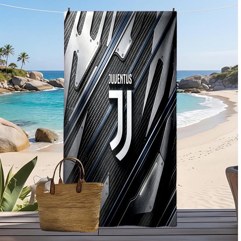 Juventus FC Printed Beach Towel Quick Dry Soft TowelPortable Large Rectangular Beach Blanket for Travel Swimming Pool