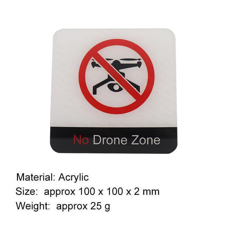 Acrylic Creative Signage No Drone Zone Sign Wall Label Sticker Warning Badge for Schools Airports Residences Private Clubs Government Agencies