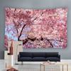 Cherry Blossom Landscape Tapestry Flower Grove River Wall Hanging Cloth Bohemian Wall Decoration Art Fabric Hanging Painting