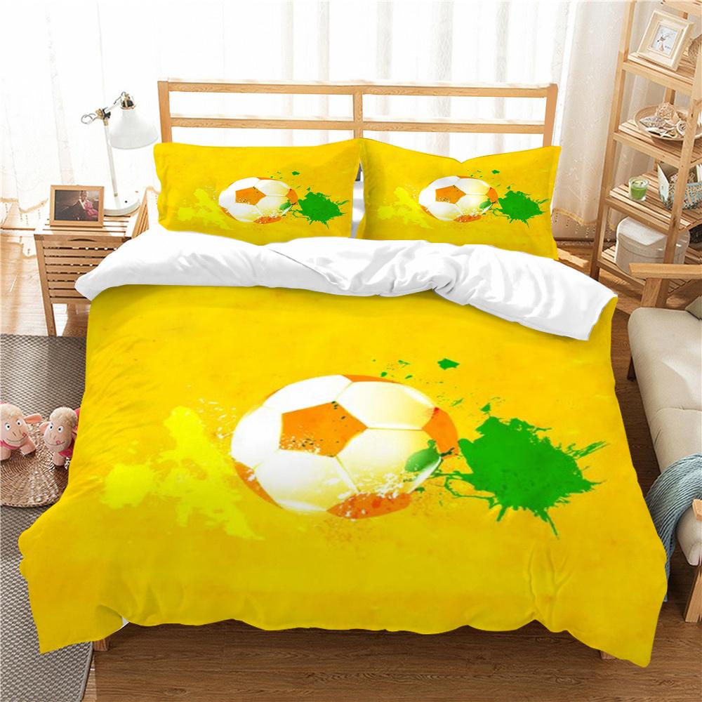 Hot Sell Football Bedding Cover Suit Cool Pattern Home Textiles Bed Set Duvet Cover Set Luxury Cover Set King Size Quilt Cover