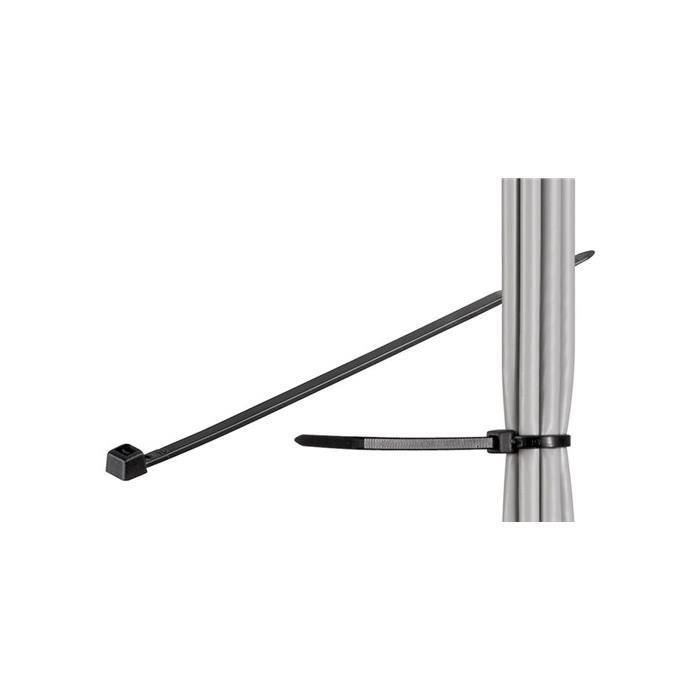 Serre-câble Nylon résistant aux intempéries FIXPOINT - Lot de 100 - 200 x 2,5mm Noir