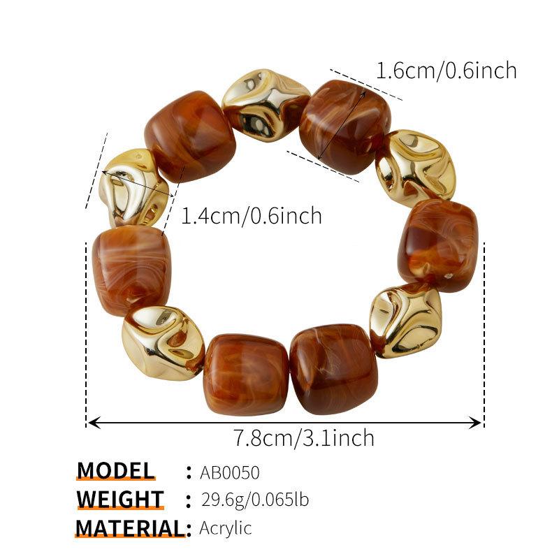 Colar Pulseira de Contas Irregulares em Acrílico para Mulheres Bangle Geométrico Bohemia Feito à Mão Acessórios de Joias para Casal