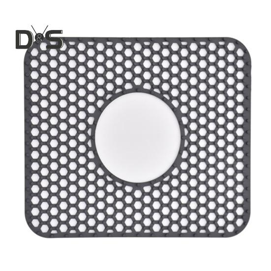 Siliconen gootsteenmat met centrale afvoer, hittebestendig, flexibel en antislip ontwerp, gemakkelijk schoon te maken, herbruikbare gootsteenbeschermmat