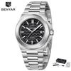 BENYAR Classic Business Sports Watch Mechanical Automatic Stainless Steel Strap Alloy Case Waterproof Luminous Watches For Man