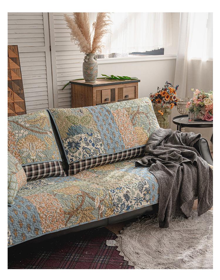 Yüksek Kaliteli Vintage Kanepe Minderi Pamuklu Kumaş Kanepe Kılıfı Yastık Kılıfı Amerikan Tarzı Ev Jakarlı Kumaş Kanepe Minderi Havlu