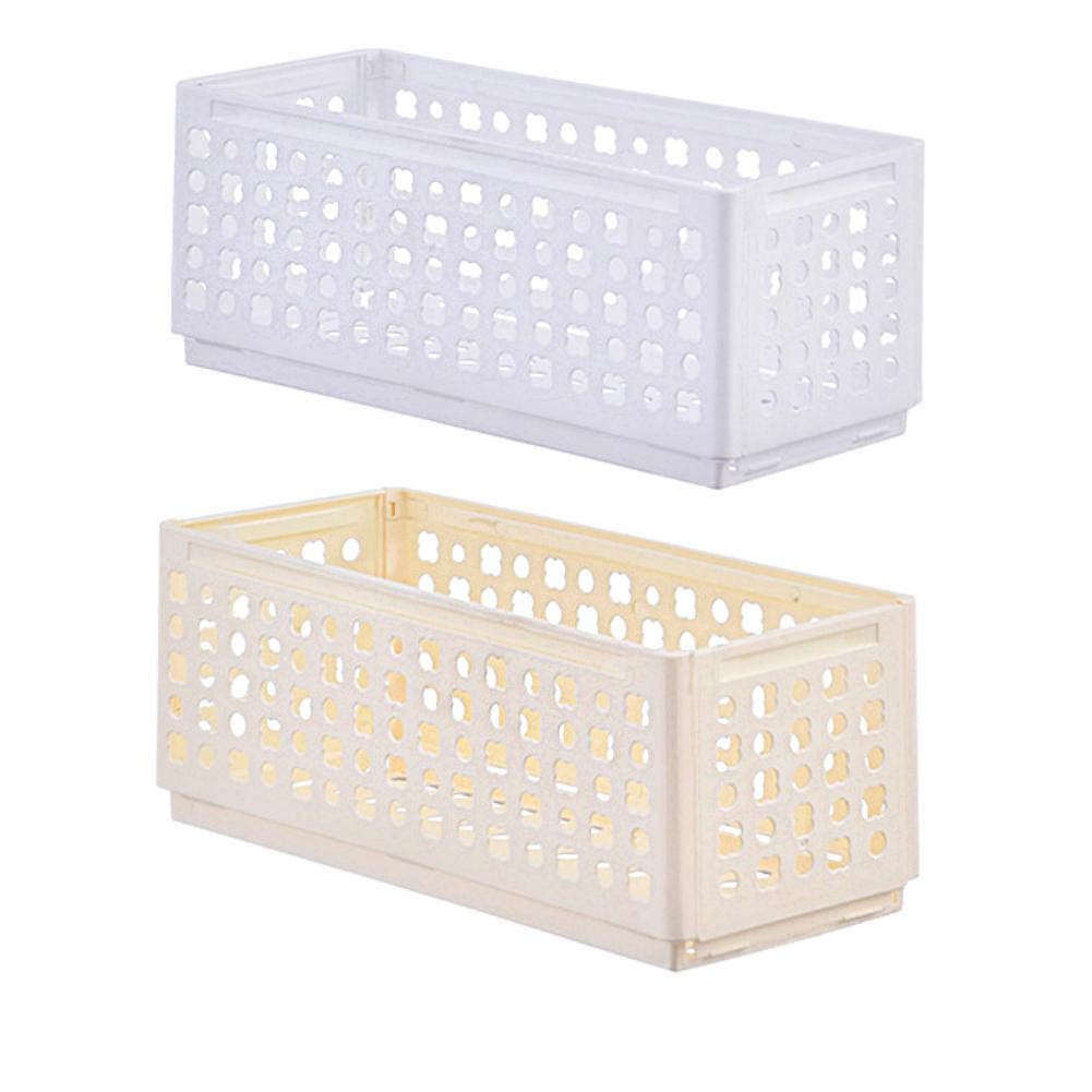 Folding Storage Basket Creative Snack Storage Box Student Desktop Basket Tape Stationery Plastic Foldable Container Storage Box