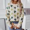 Vintage Print Loose Knitwear Cardigan Long Sleeve O Neck Sweater Autumn Winter Top