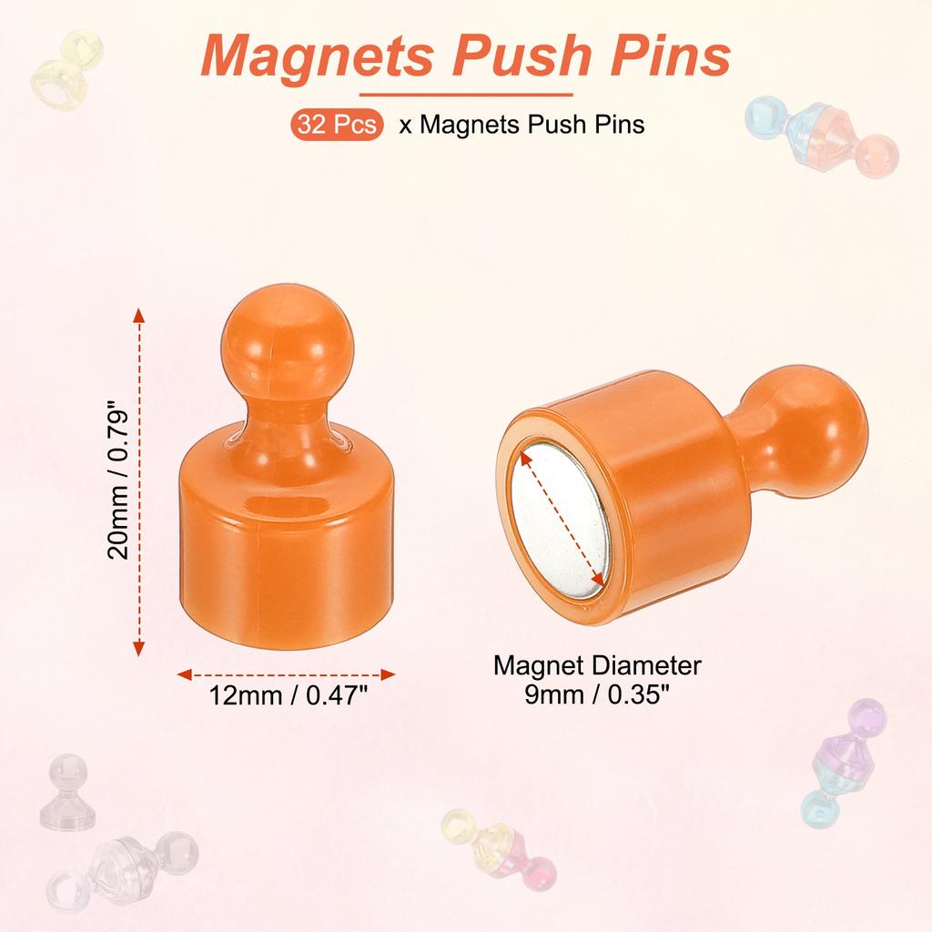 32Pcs Magnets Push Pins Strong Fridge Magnets Magnetic Whiteboard Decorative Thumbtacks for Refrigerator Locker Calendar Office