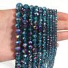 3 4 6 8 10mm Faceted Crystal Beads Peacock Blue Glass Abacus Loose Beads For DIY Jewelry Making Bracelets Necklace Accessories