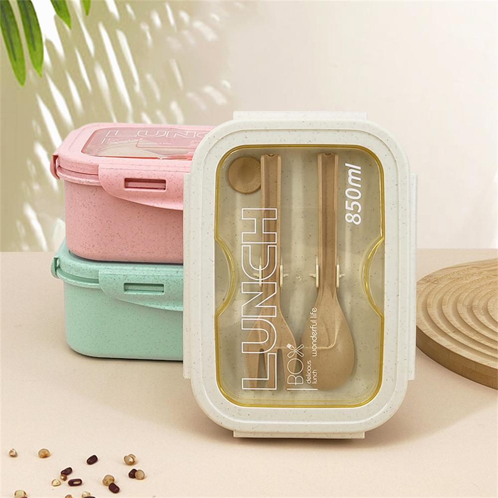 Lunch Box Sealing Leak-proof Not Afraid Of Loosening 850ml 18.3 * 13 * 6.8cm Wheat Straw Lunch Box Sealed Preservation Bento Box