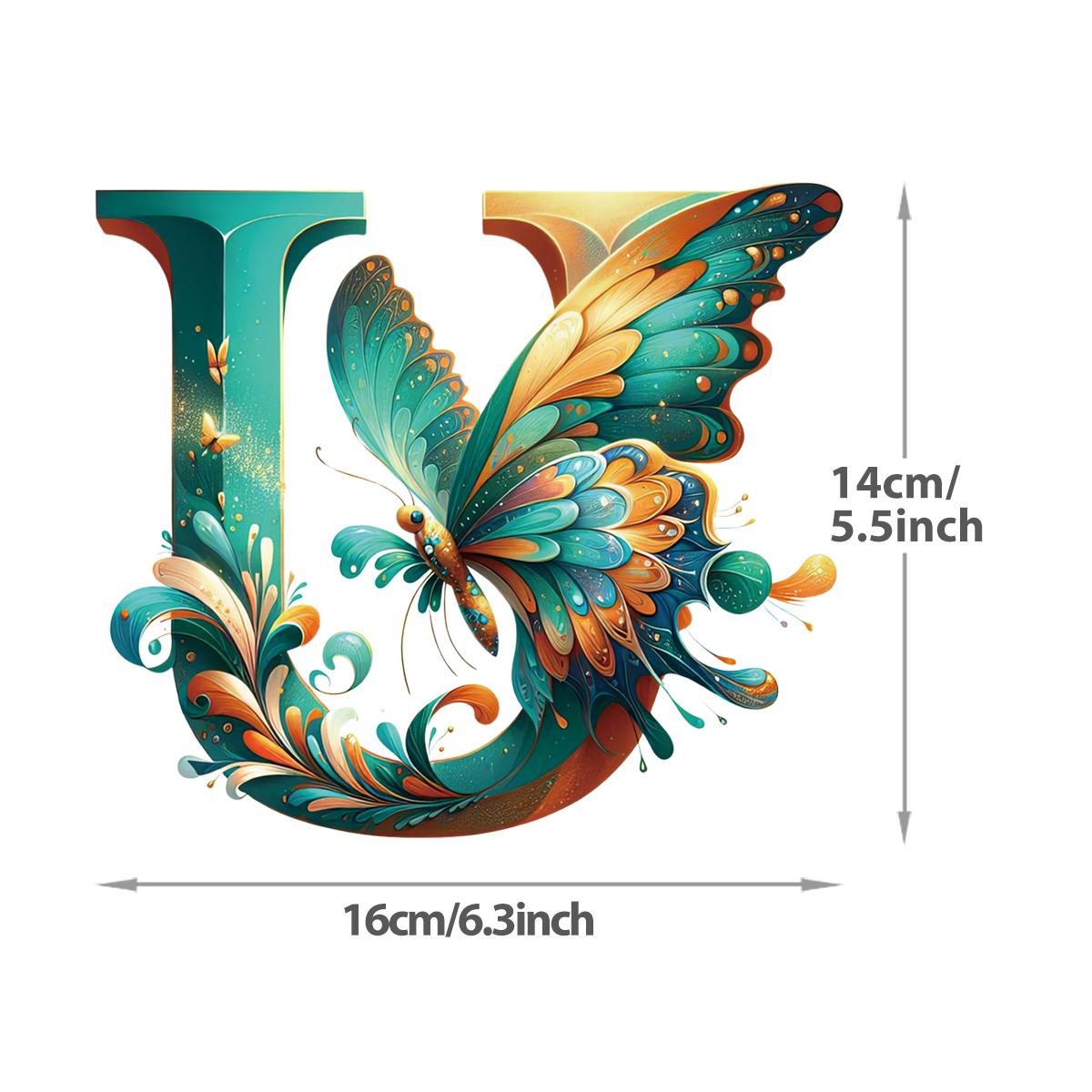 

DTF нашивки на одежду бабочка с буквами А-Я новый моющийся аксессуар для одежды с теплопередачей, нашивка «сделай сам» с индивидуальным логотипом