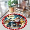 Cute Christmas Day Gift Bell Santa Claus Snowman Christmas Tree round rug Home Soft Decorative Anti slip Chair Mat Carpet Outdoor Floor Mat Carpet 52