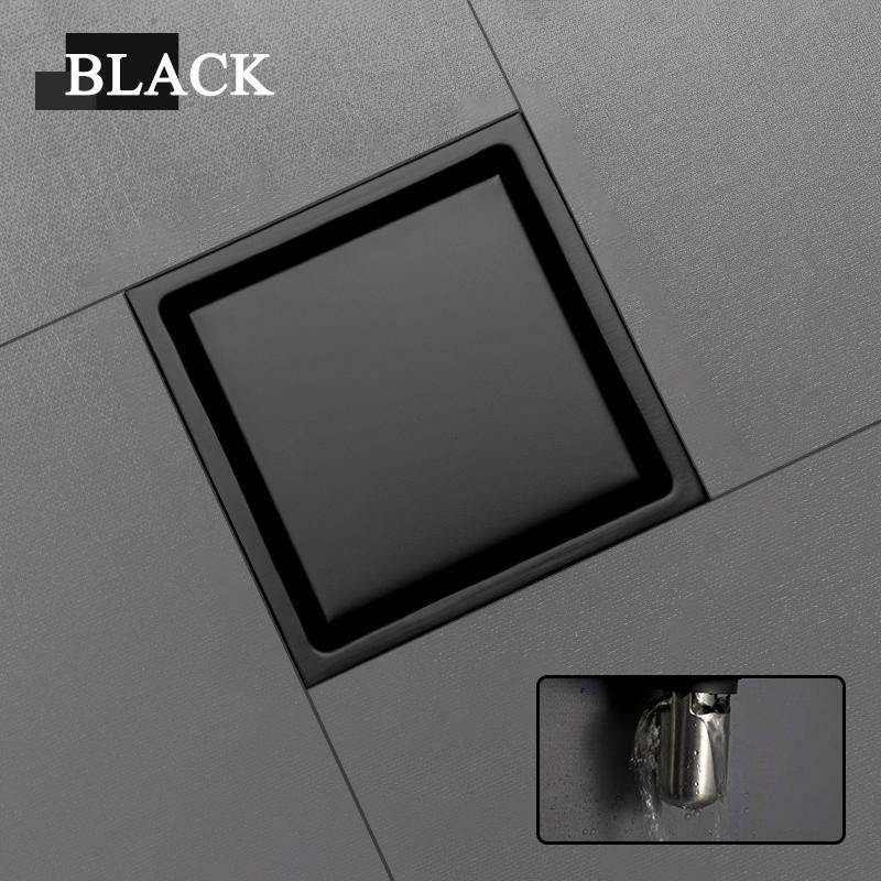 Hidden Type Square Tile Insert Floor Waste Grates Shower Drain 304 Stainless Steel Balcony Bath Corner Deodorant Floor Drain
