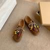 Retro beaded flat bottom women's new comfortable and light lazy one-pedal casual kangaroo shoes