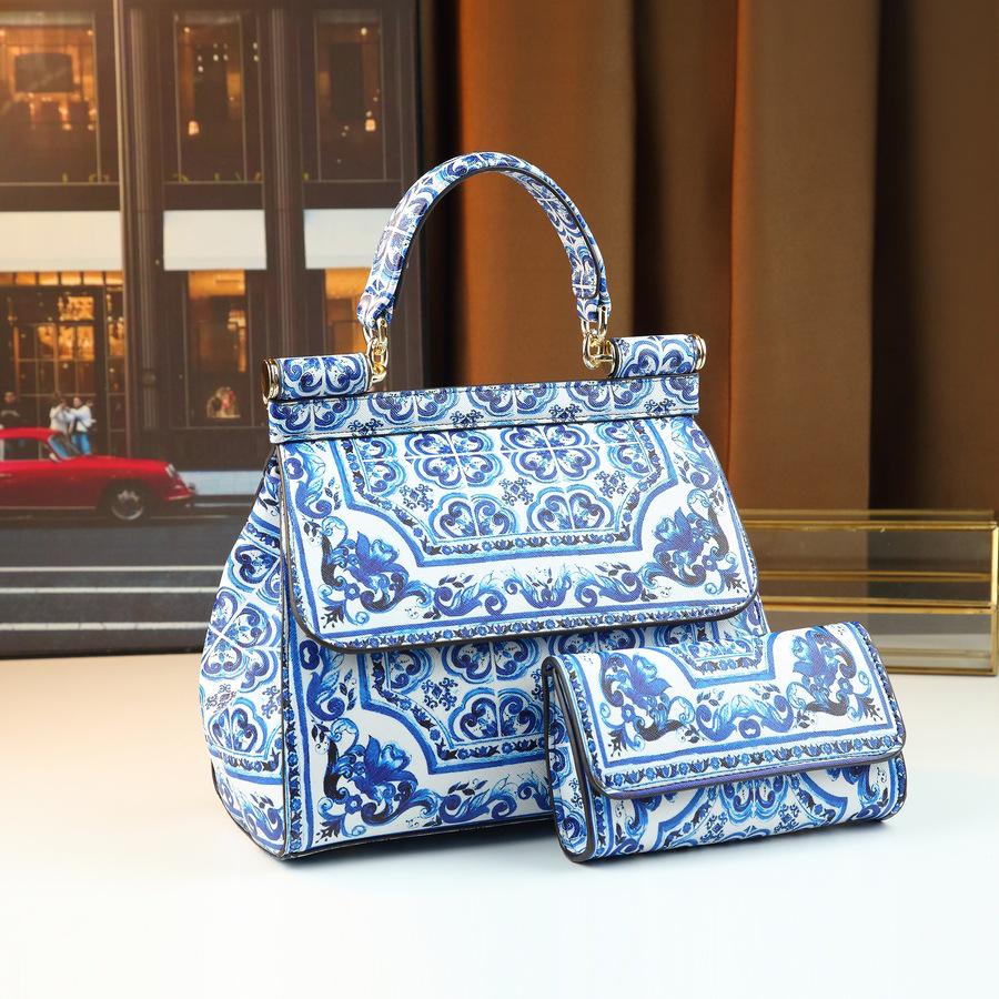 

Elegant Blue and White Porcelain Print Women s Handbag - High-Quality 3D Bucket Design темно-синий