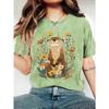 Maglietta da Donna Lontra Carina Floreale - Grafica Naturale, Top Casual Kaki