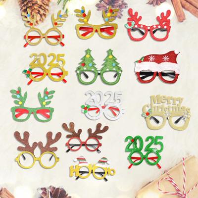 Dekoracyjne świąteczne okulary cekinowy kapelusz Mikołaja poroże kształt dzieci impreza zdjęcie prop świąteczny