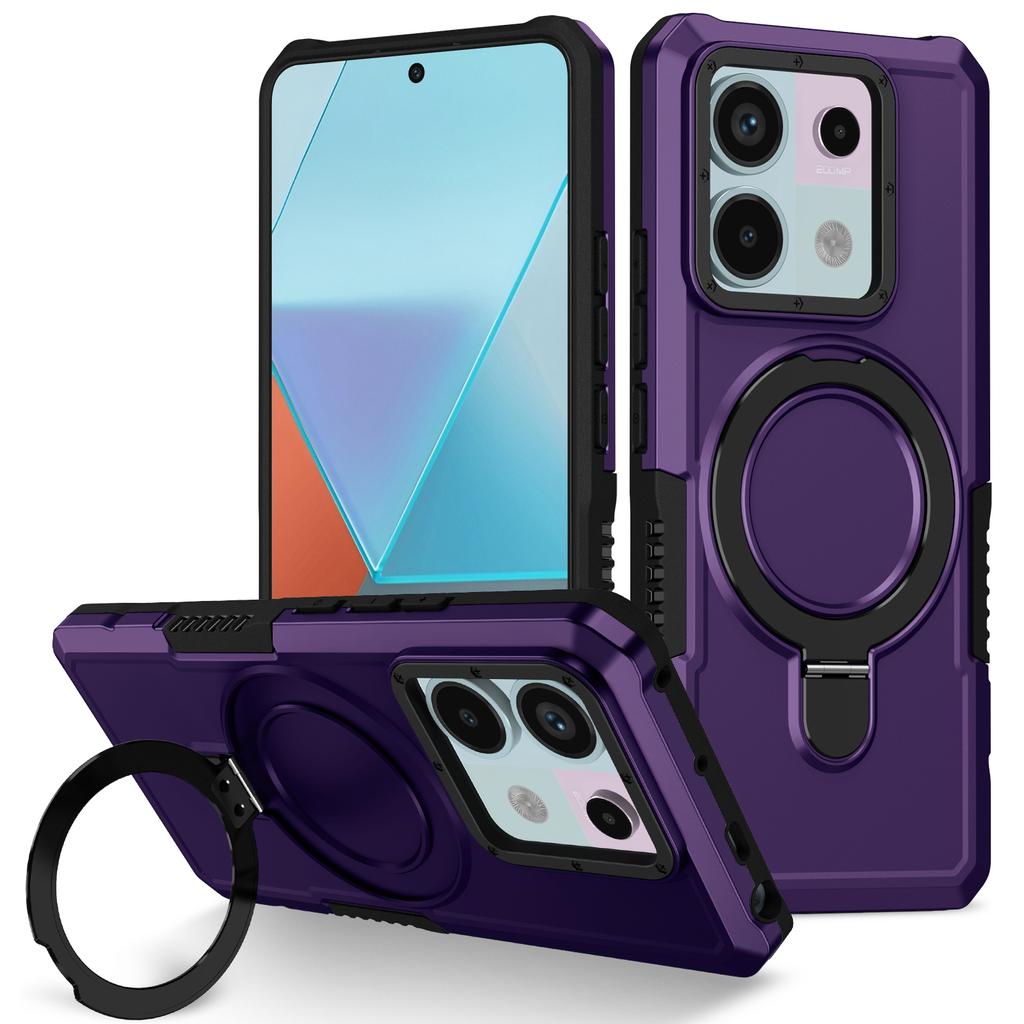 For Xiaomi Poco X6 5G/Redmi Note 13 Pro 5G Case Ring Holder Kickstand TPU+PC Phone Cover