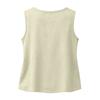 Women Sleeveless Linen Cotton Casual Tank Top Loose Fit Round Neck Lightweight Blouse for Summer Daily Wear