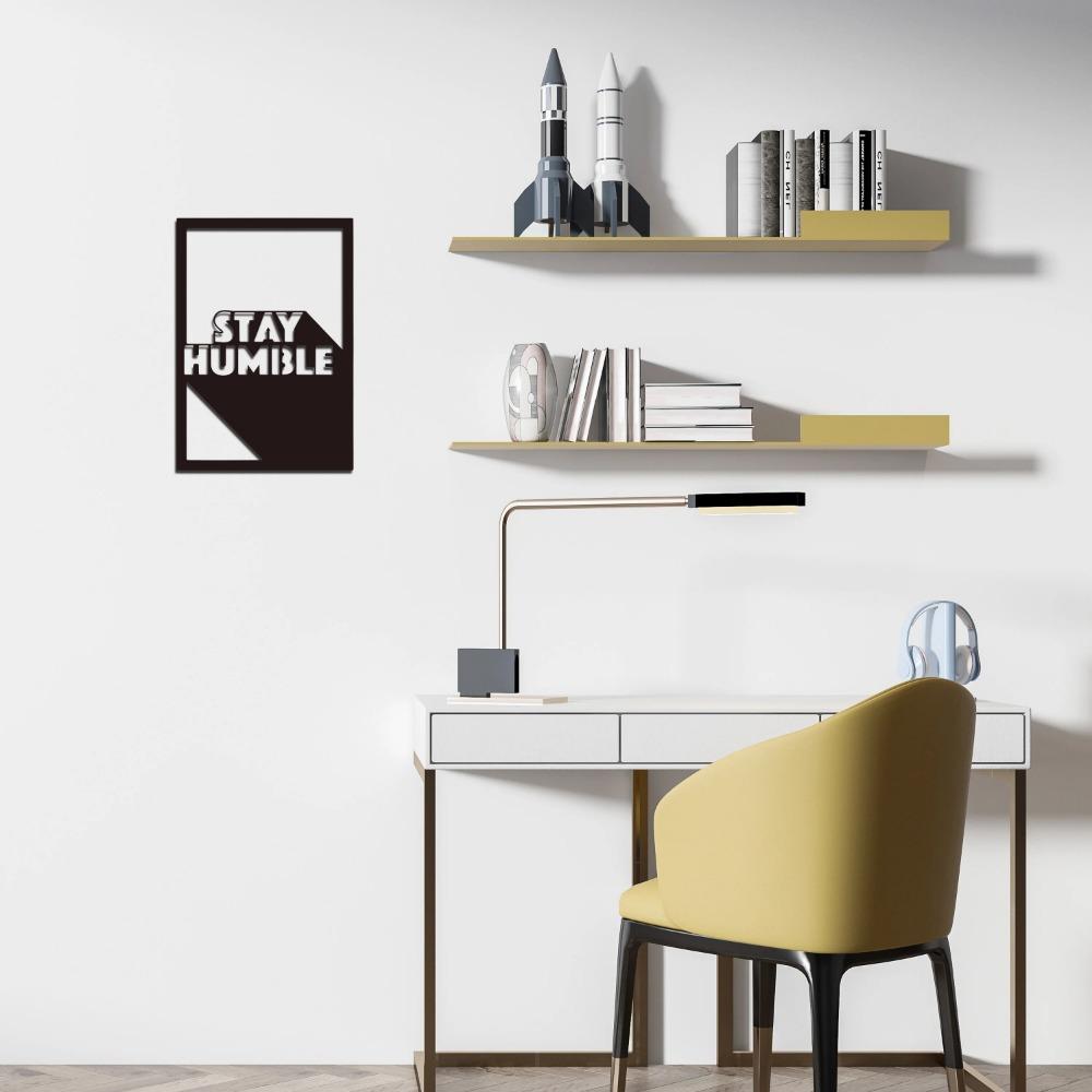Stay Humble" Wall Decor Inspirational Metal Art Ideal for Bedroom, Living Room, & Office | Stylish Home & Office Wall Hanging