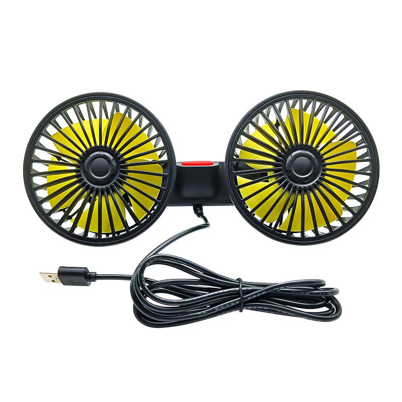 Car Fan 360° 3-speed Car Seat Back Cooling Fan USB Charge Dual Head Fan Adjustable Rotation Neck Cooler for Car Home Accessories