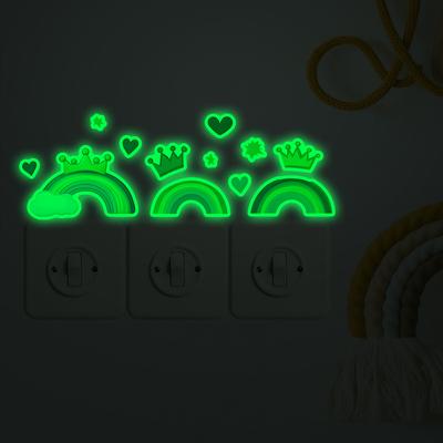 Cartoon Rainbow Crown Love Bedroom Living Room Entrance Switch Paste Home Beautification Wall Paste