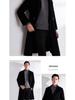 Men's Mid-Length Double-Faced Wool Cashmere Overcoat with Suit Collar