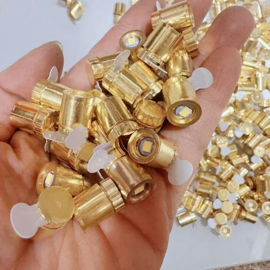 20Pcs Electronic Light Battery Powered Mini LED Lights with Golden Shell DIY Crafts Dollhouses Paper Lanterns Balloons Models Decoration