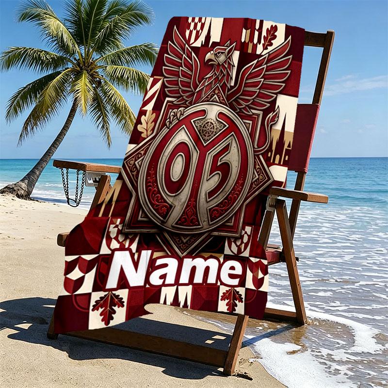 Custom Name Personalized 05 1FSV Mainz 05 Print Beach Towel, for Trip Camping Beach Party Home Decor, Birthday Gift for Family & Friends