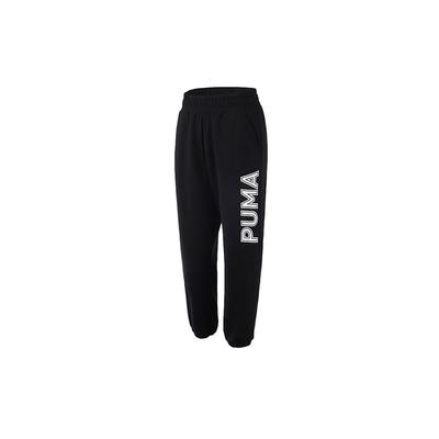 Casual Sports Tapered Cropped Pants Women Bottoms Black 582932-01