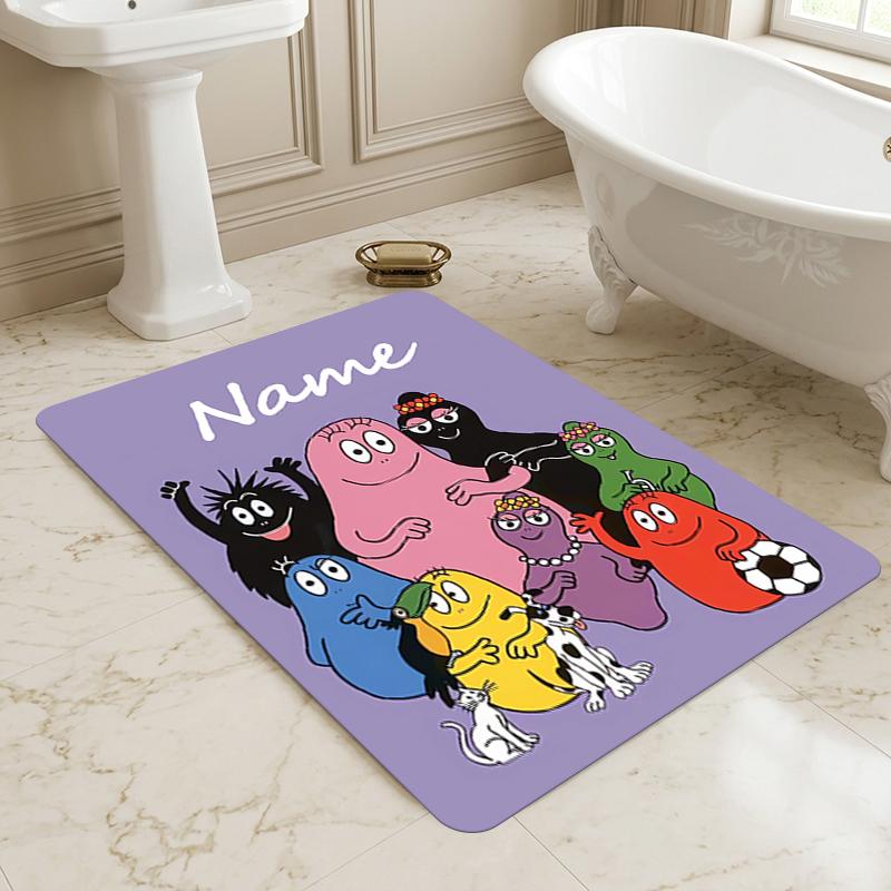 Custom Name Colorful Creatures Living Room Non-Slip Area Rug Soft Carpet for Bedroom Kids Playroom Sofa Office Home Decor Doormat