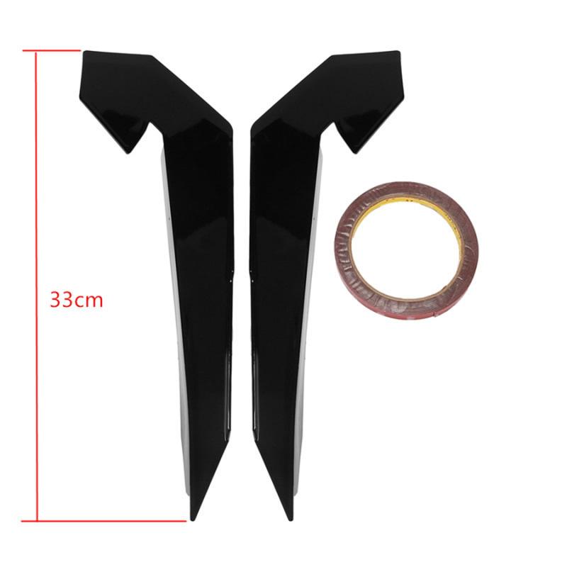 2 Stück Für Honda Civic Type R 2016-2021 Glänzend Schwarz Frontstoßstange Fänge Teiler Finnen Luftmesser