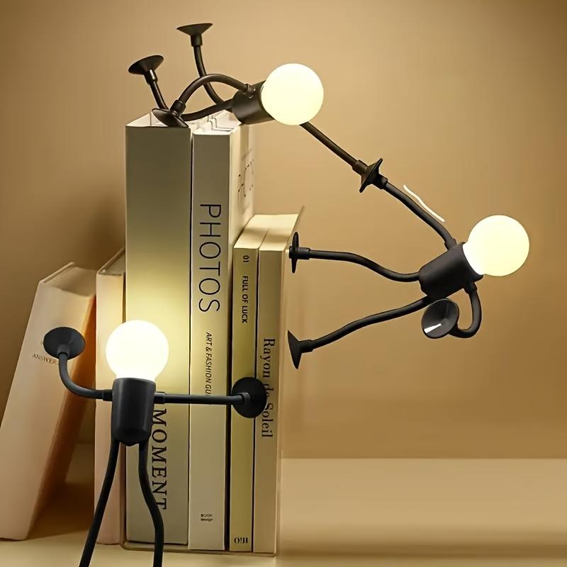 New Arrival 2-pack of Small Humanoid Night Lights, Foldable and Bendable Lamps, Table Lamps, Changeable Lamps - Creative and Fun Funny Table Lamps