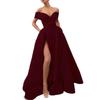 Women's 2025 Summer Satin Deep V-neck Evening Dress - Multi-color European & American Style