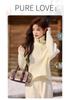 Bailuyu Women's Raglan Sleeve Polo Collar Knit Sweater