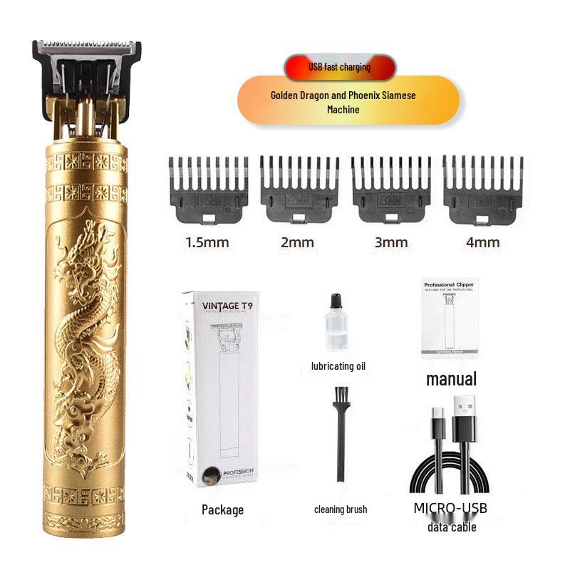 Professional Electric Hair Clipper for Barbers & Home: Precision Carving, Slicked Back Styles, Bald Head Trim.