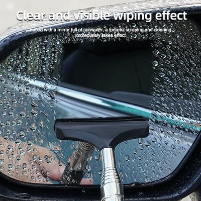 Multifunctional Car Rearview Mirror Wiper Long Handle Telescopic Window Glass Mist Cleaner Auto Mirror Squeegee Cleaner