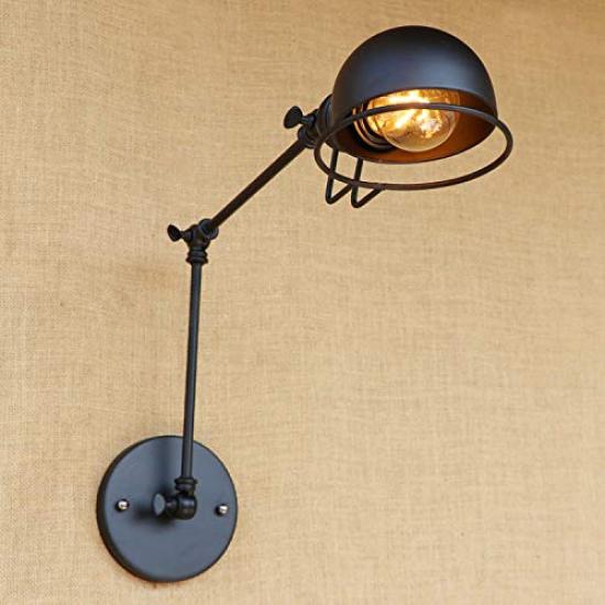 Senkazari Bracket Light, Arm-Mounted Wall Light, Antique Style, Nordic Retro, E26 Base, Adjustable Angle, Rotatable, Ideal for Interior Decor, Cafes,