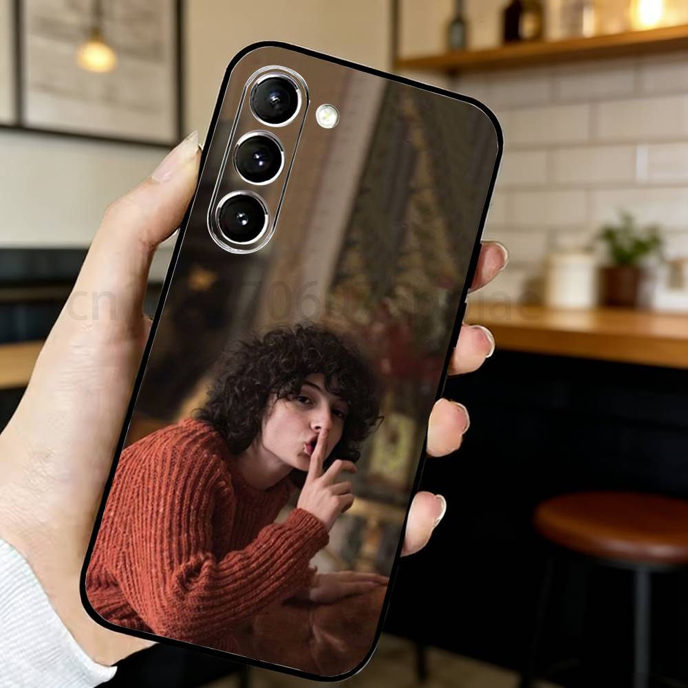 

Finn Wolfhard Stranger Phone Case For Samsung S20,21,22,23,24,25,26 Ultra,Plus,Black Soft Cover Samsung S23plus5G