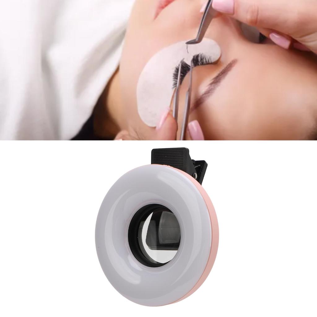 Makro-Objektiv 15-facher Zoom mit LED-Fülllicht 3 Lichtmodi 5 Helligkeitsstufen USB 200mAh Handy-Makro-Objektiv mit Clip für Wimpern Schmuck Fotografie