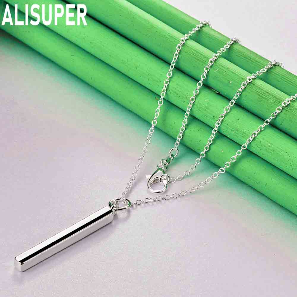 Colier cu pandantiv din argint 925, 45 cm, cu coloană dreaptă, bijuterii de nuntă la modă