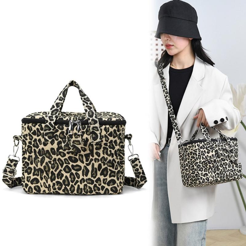 Multifunction Strollers Hangers with Secure Straps & Spacious Compartments Leopard Designs Storage Bag for Travel Parents