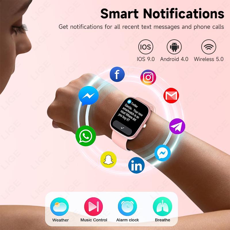 Smart Watch For Android iOS 1.96" Smartwatch Answer Make Call Waterproof Sports Fitness Tracker Heart Rate Sleep Monitoring
