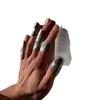 New Irregular Texture Joint Rings Set, Hip Hop Full Finger Rings, Niche Designer Stackable Finger Rings for Women 5pcs
