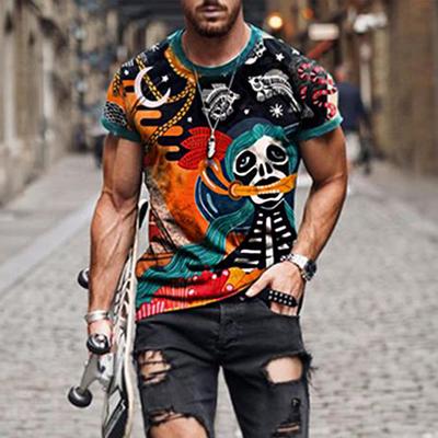Trendiges Kunst-Graffiti 3D-gedrucktes T-Shirt für Herren-Freizeit-Sport-T-Shirt