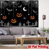 2D flat design 1 piece. Weird pumpkin lantern cemetery banner - square orange suitable for Halloweenzyc